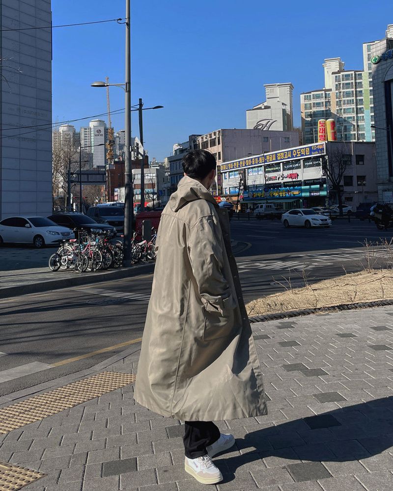 ASCLO Snap Button Hood Coat (2color)