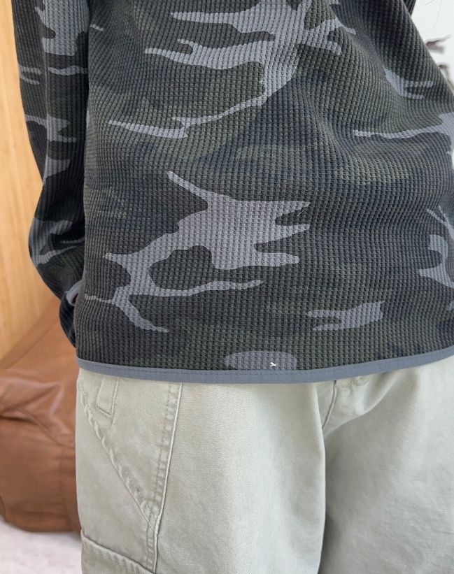 Ferro Camo Button Waffle Hoodie