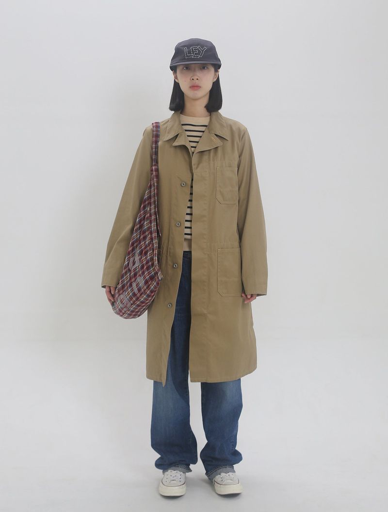 LEY Handstitch Long Brim Cap / Charcoal