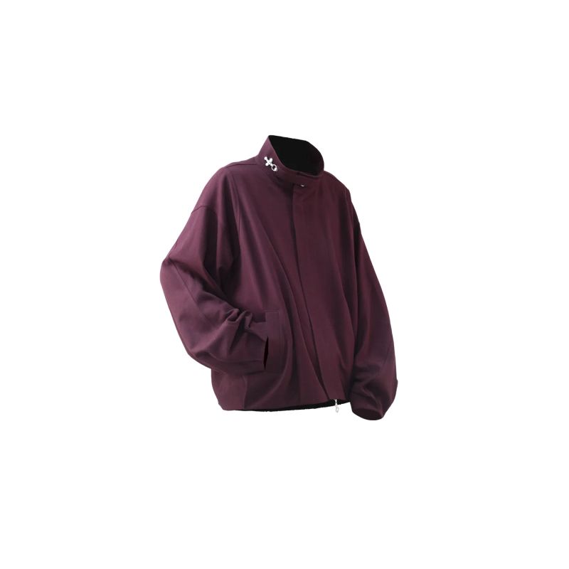 RELABEL('LABEL) Acetic acid wool flower bud three-dimensional segmented pleated loose casual stand collar jacket