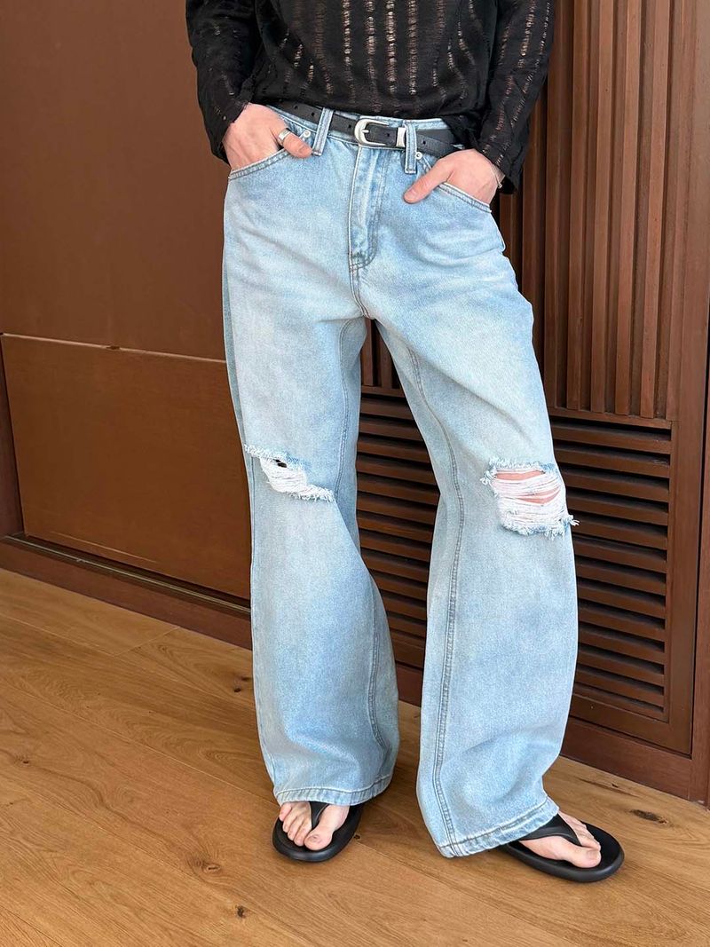 LAURANT（ロラン）の「Vintage damage flare denim pants(2color)（Pants）」
