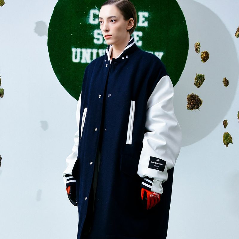 Reversible Wool-Blend Varsity Coat