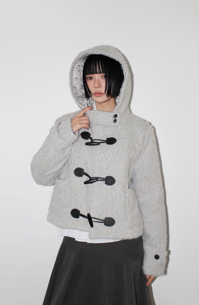 AAKE（アケ）の「(WOOL) ブークレダッフルショートコート（ジャケット/アウター）」