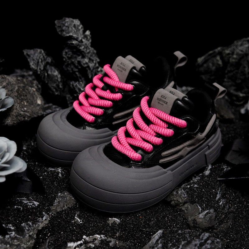 KILLWINNER（キルウィナー）の「KILLWINNER レトロ厚底チャンキーシューズ - Black and Gray（シューズ）」