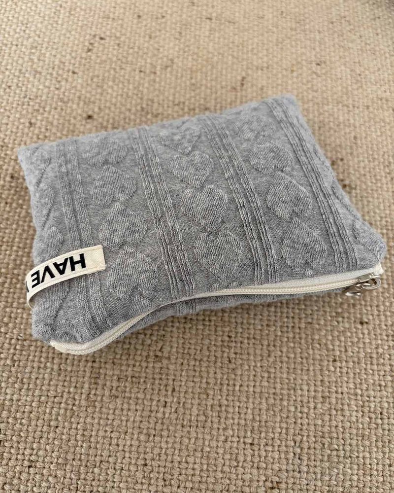 Love embo flat pouch - gray , M size