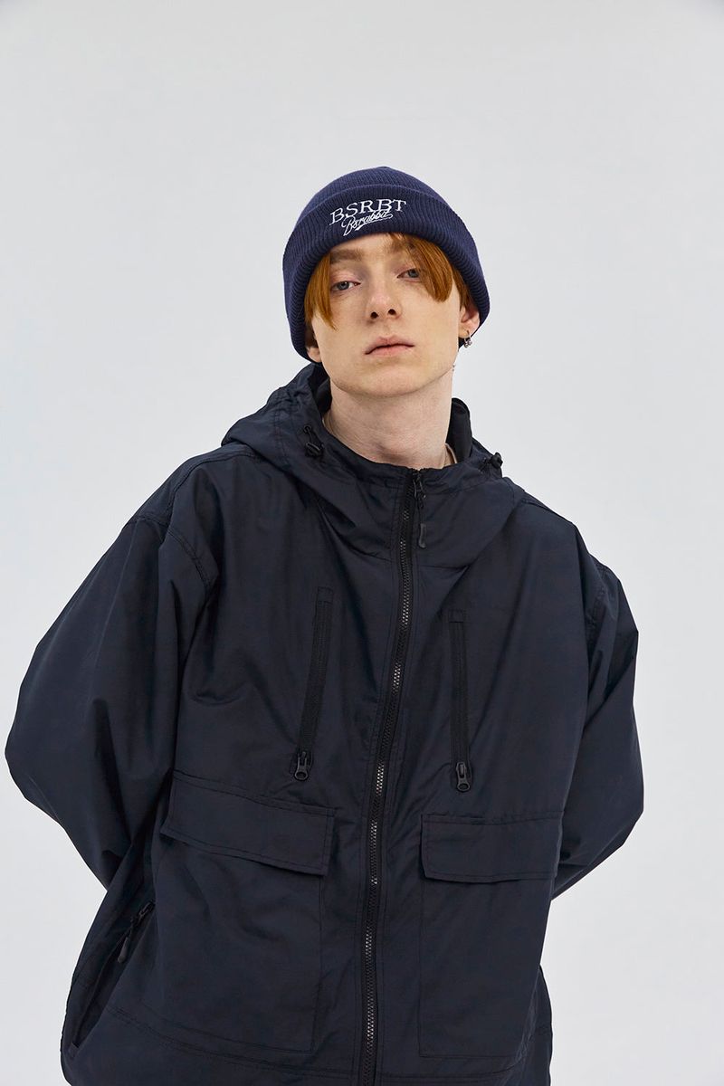 BSRABBIT(ビエスラビット)の「PATCH POCKET HOODED JACKET NAVY(Jackets/Outerwear)」