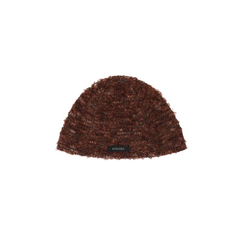 KOOKEESEE（クキシ）の「Hairy Knit Beanie Hat (Brown)（Hats）」