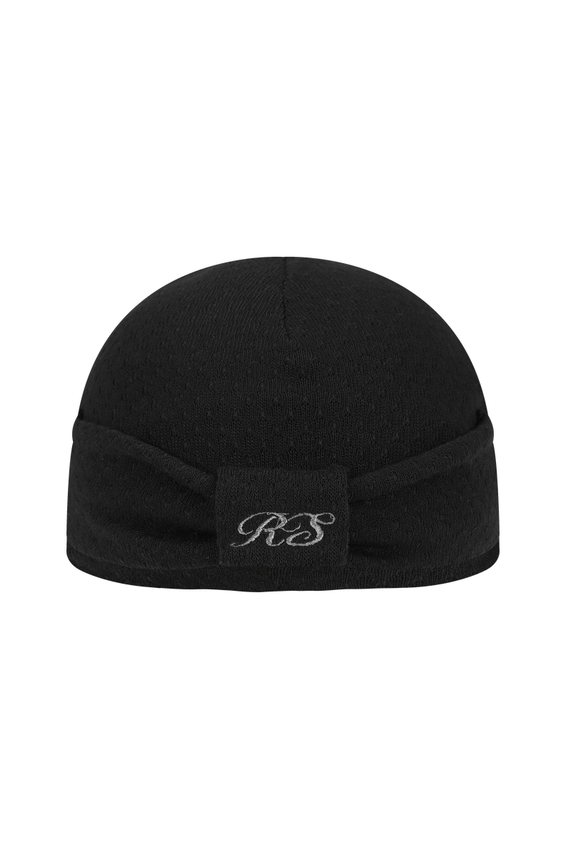 Black RS ribbon summer beanie