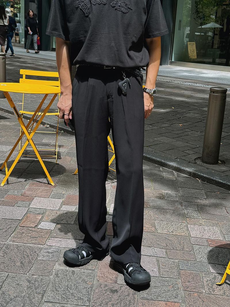 ASCLO Cooling Two Tuck Wide Slacks (2color)
