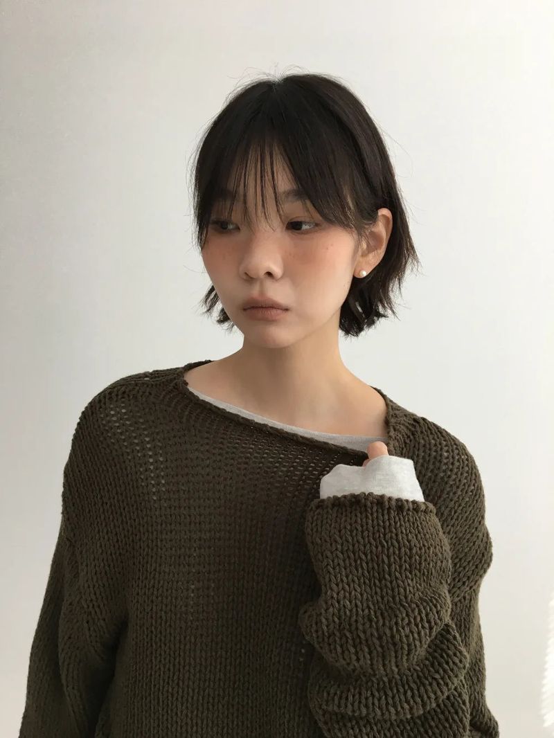Rolled Neck Russly Knit (4color)