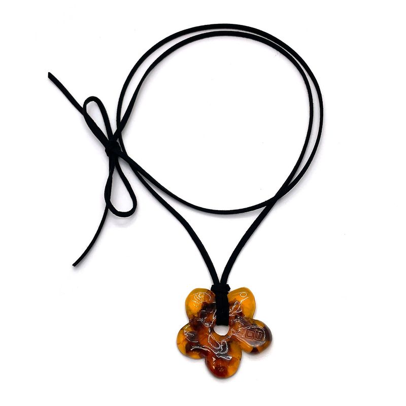 Acrylic Flower Necklace [Amber]