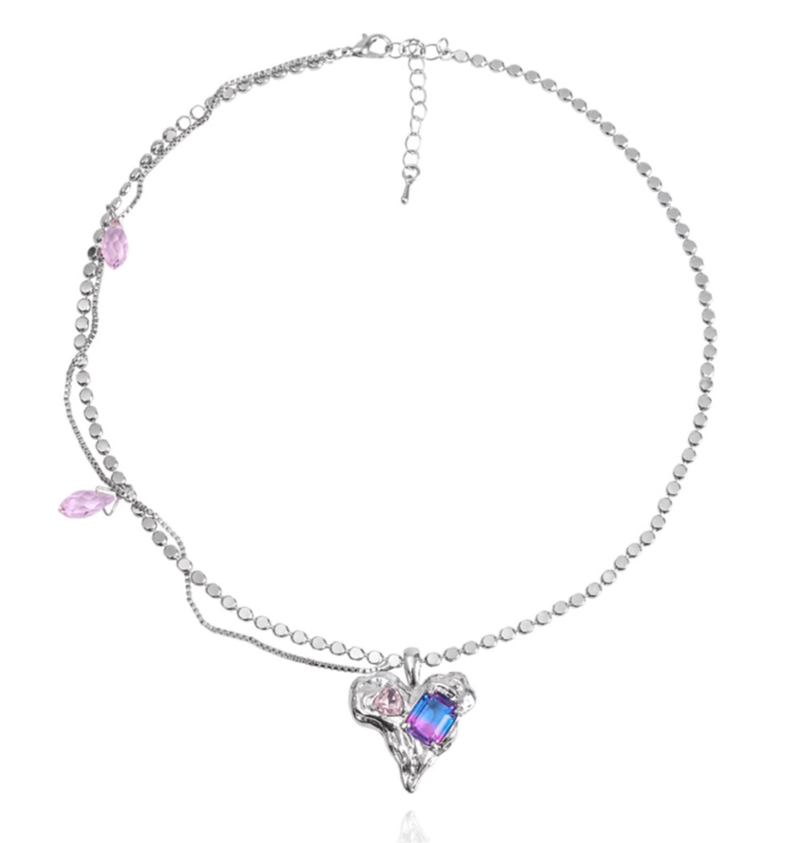 [IVE WONYOUNG , ITZY YEJI Pick] Lovely Cubic Heart Necklace