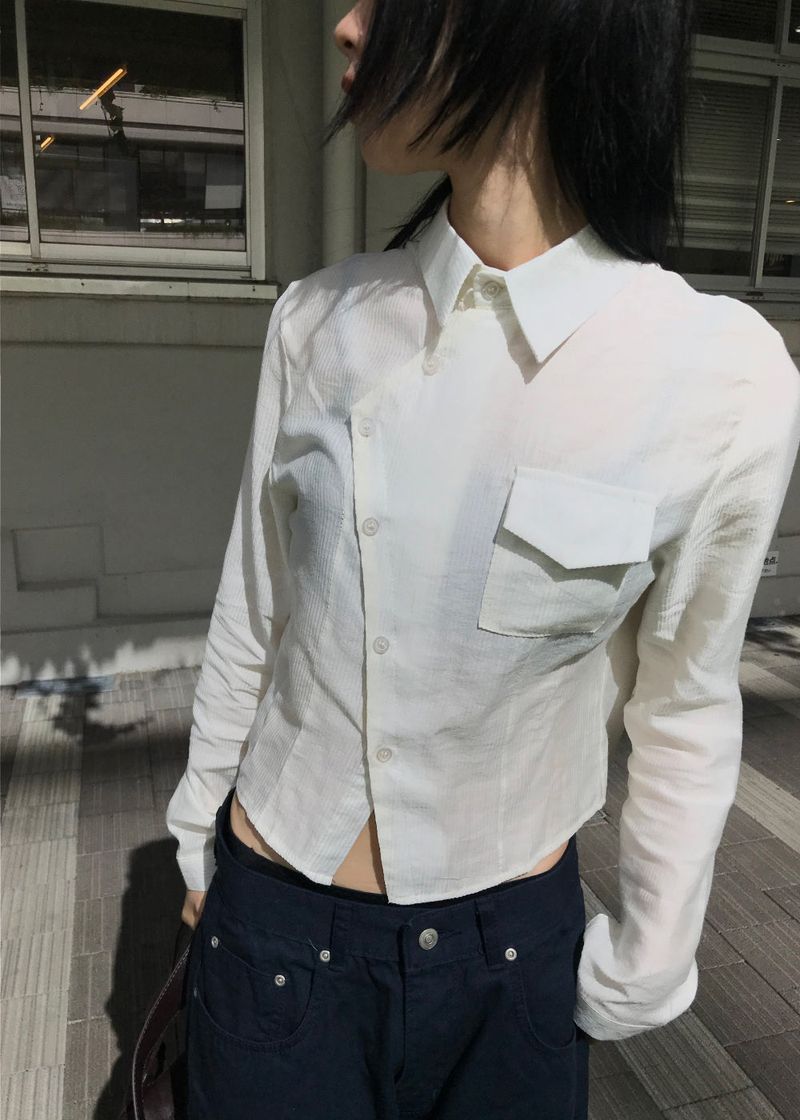  ASYMMETRIC STRIPE SHIRT