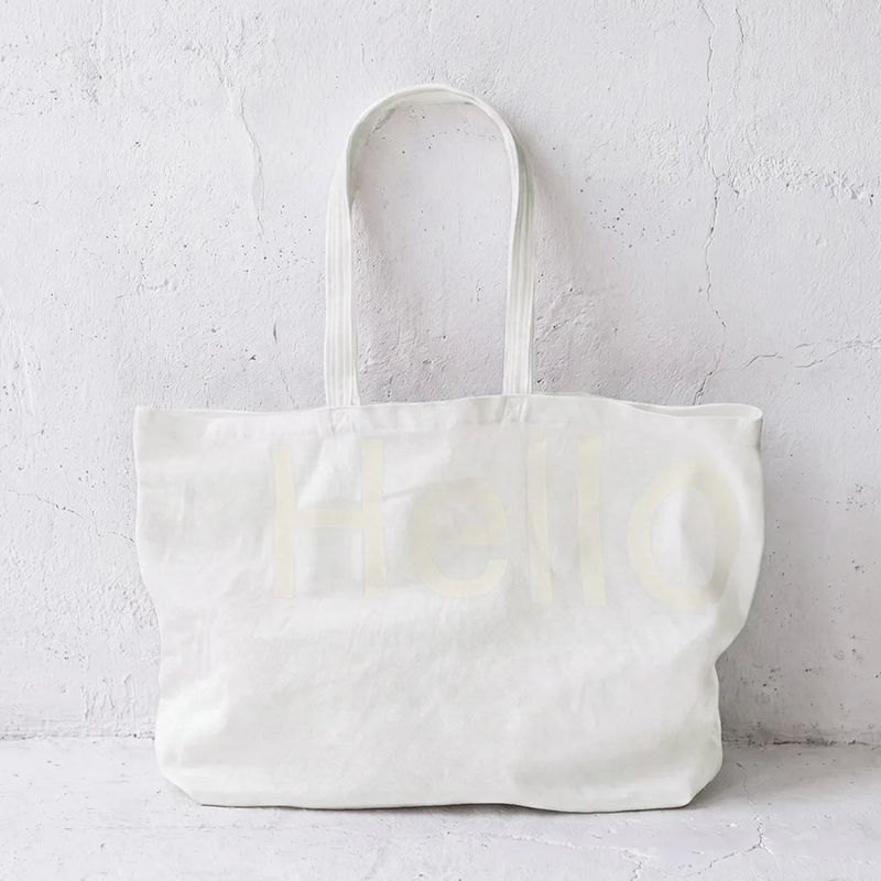 hellodude（ハローデュード）の「Big tote bag - White（Bags）」