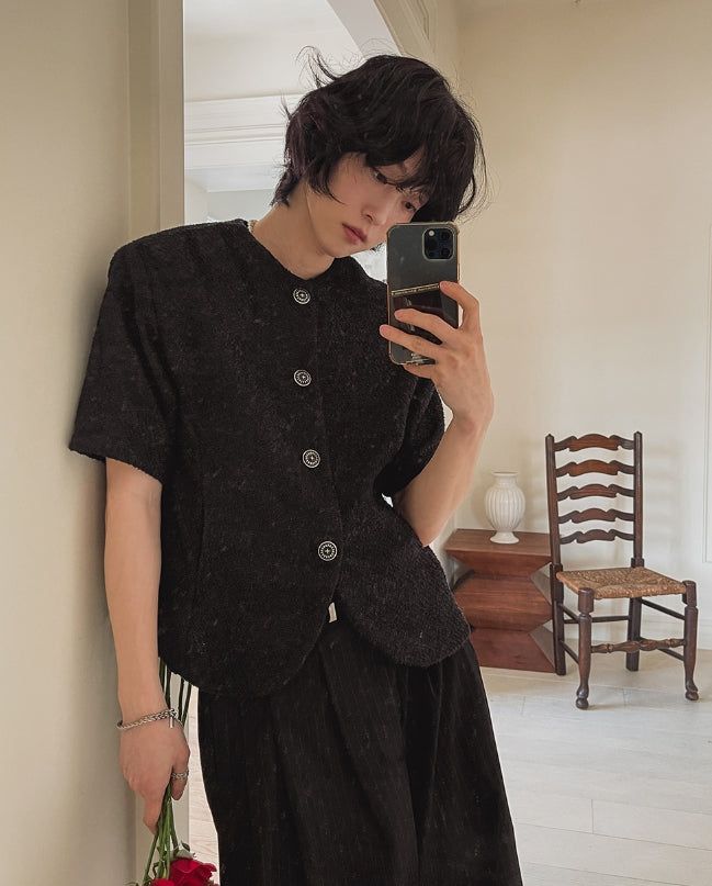 2PLAN(ツープラン)の「Avek tweed short sleeves jacket(Jackets/Outerwear)」