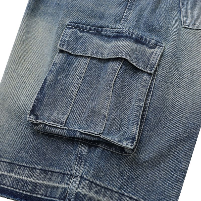 Shadow Denim Cargo Bermuda Shorts (2 Colors)