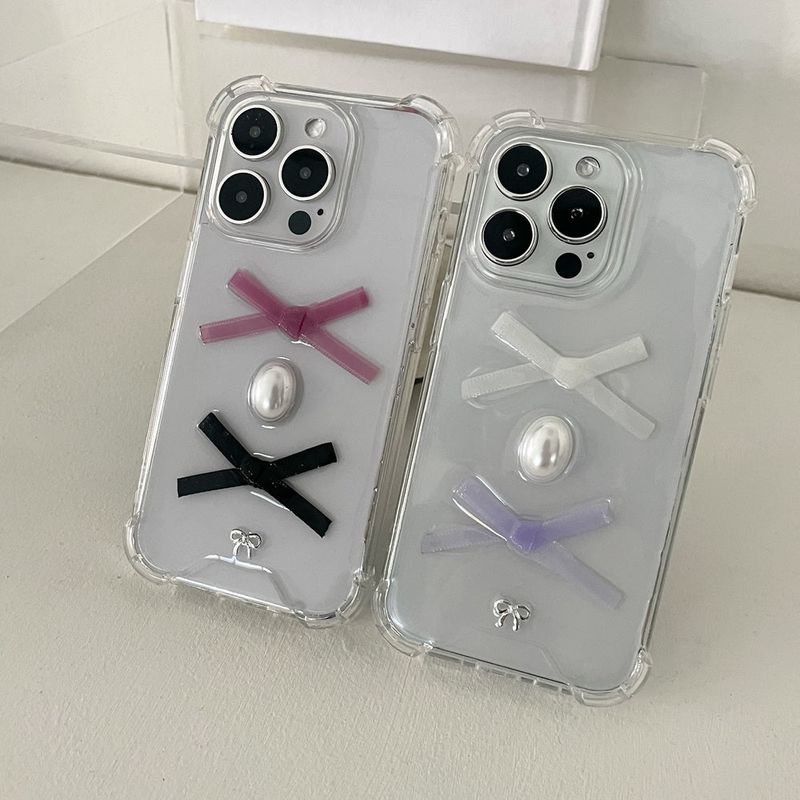 [made]black&radish pink ver ribbon resin phonecase