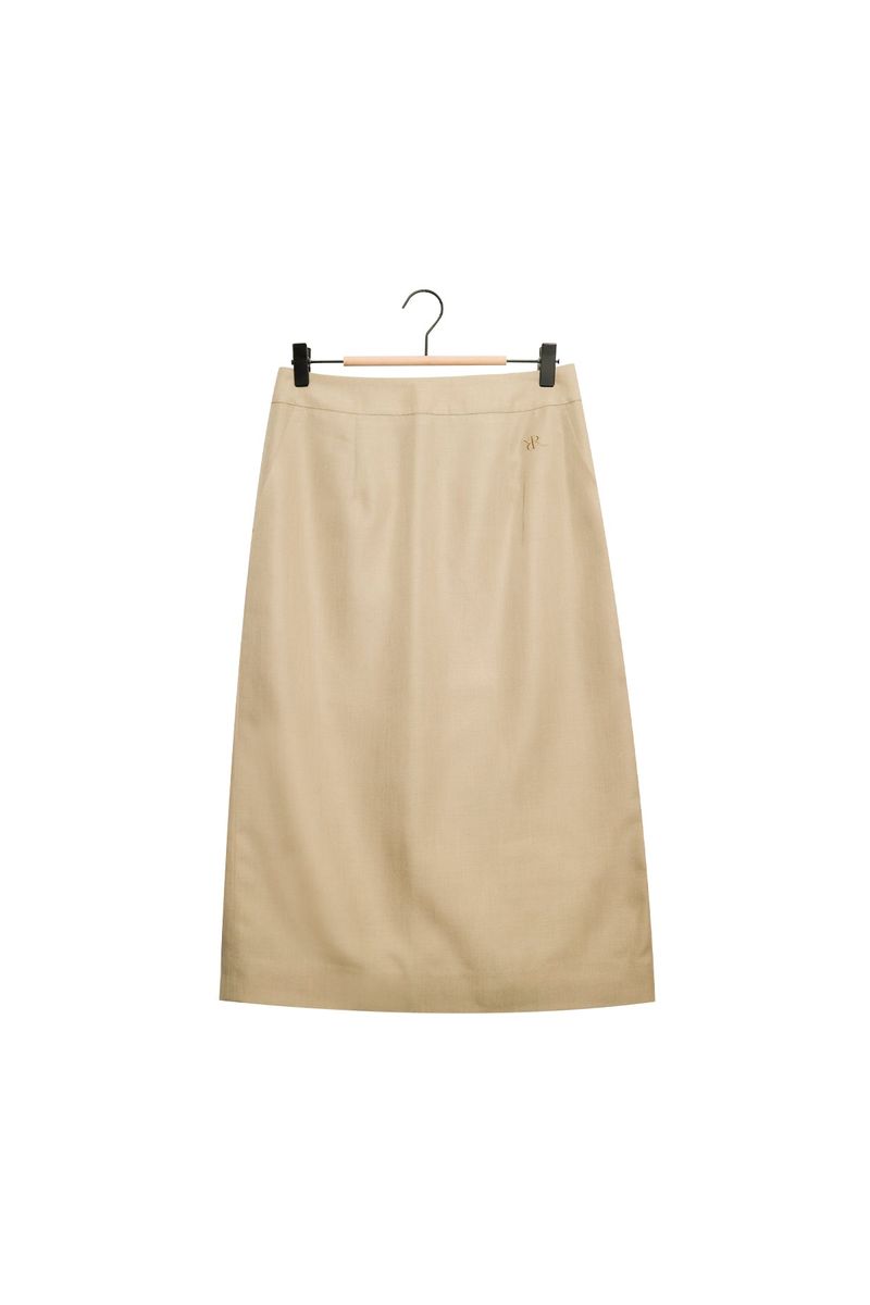 WEREVE(ウィレブ)の「wool line midi skirt_beige(Skirts)」
