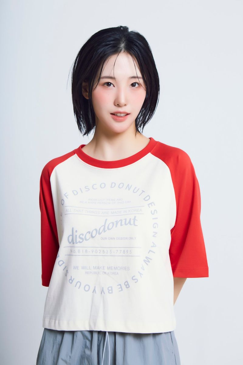 circle print raglan ½T-shirts_red/ivory