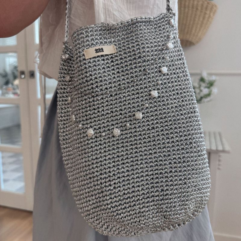 Silver knit bag