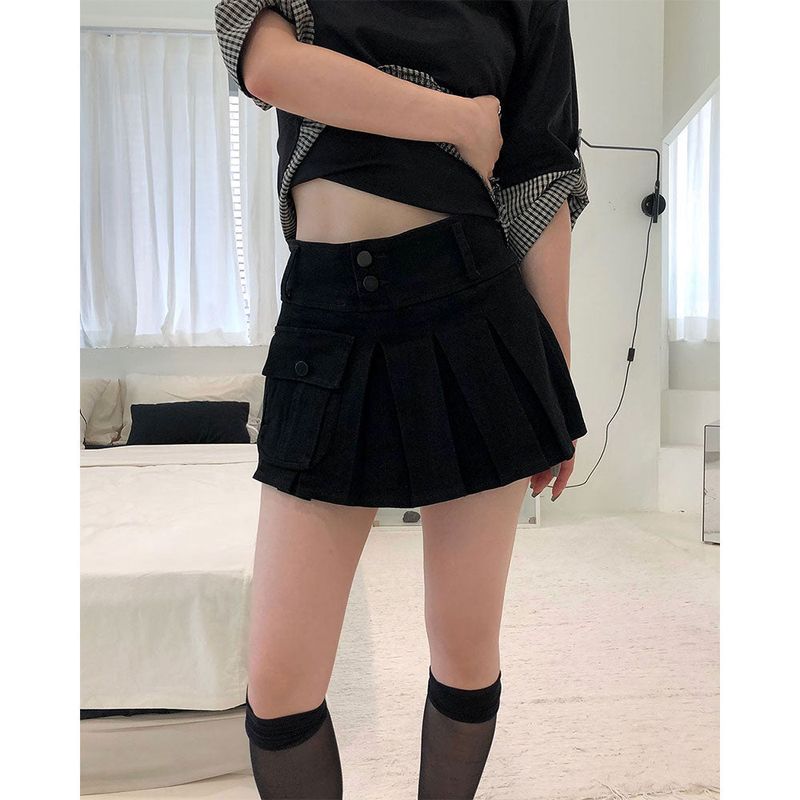 One-pocket Pleats Skirt 