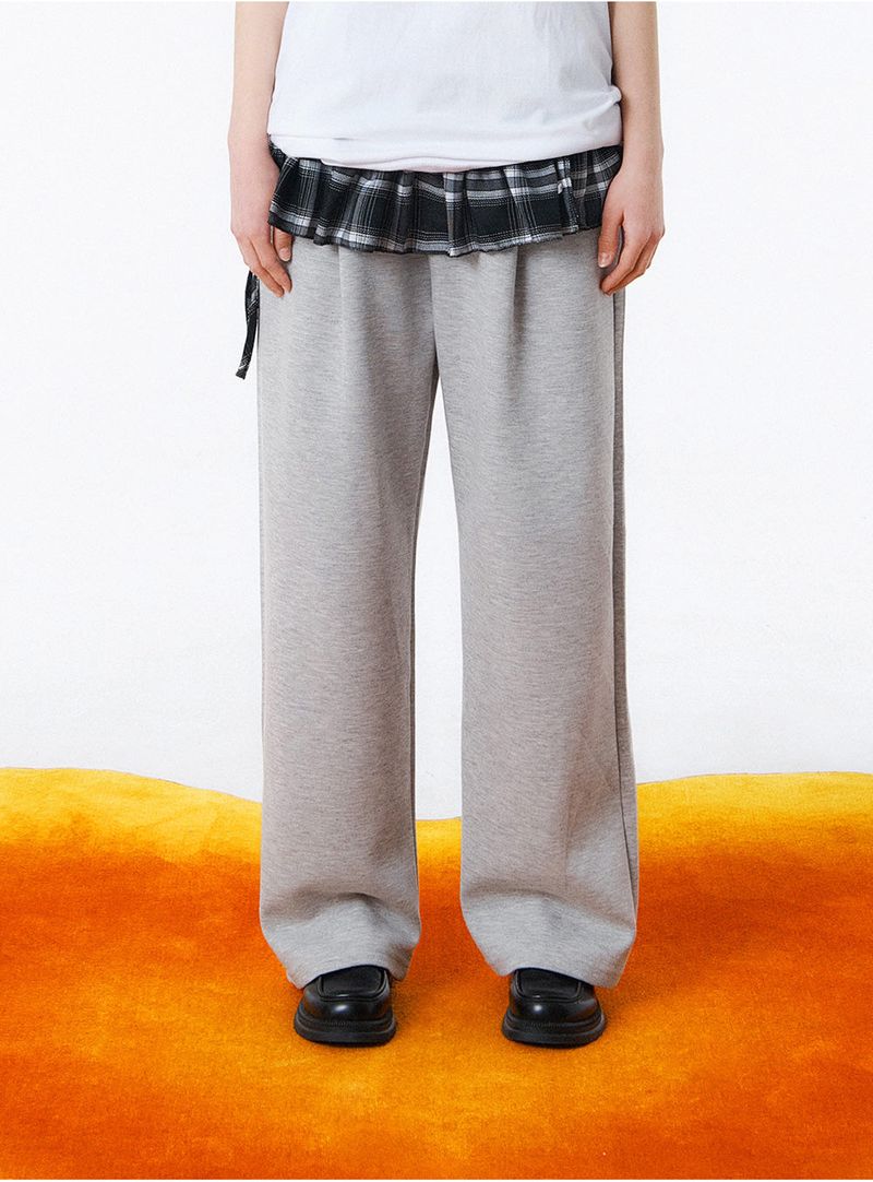 [Unisex] BASIC LINE ONE TUCK WIDE SWEAT PANTS (2color)
