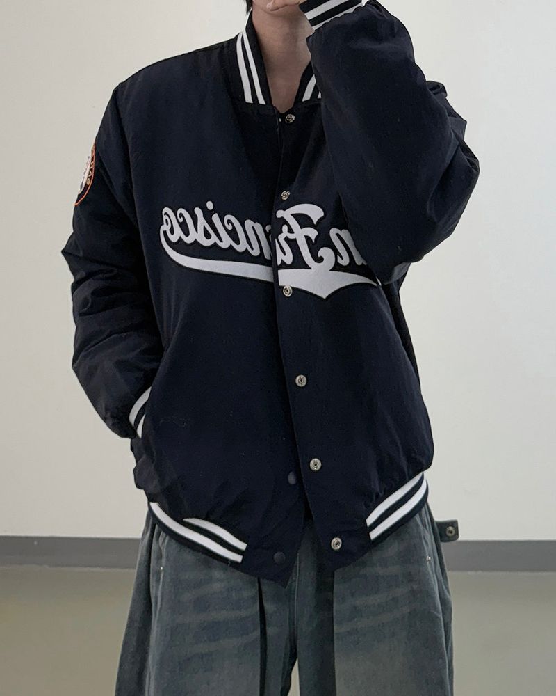 Sanver Lettering Varsity Padding Jumper