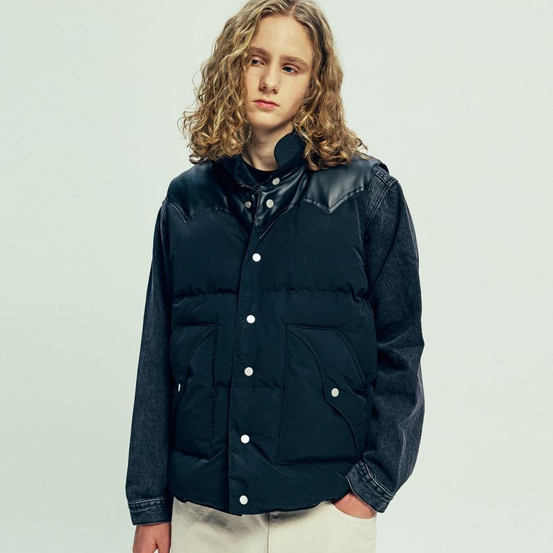 70s wyo padded ski vest black