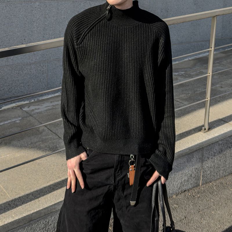 Niv Shoulder Zip-Up Regular Knit