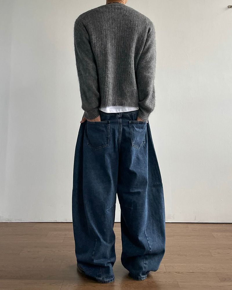 Hairy Wool crop Knit Cardigan