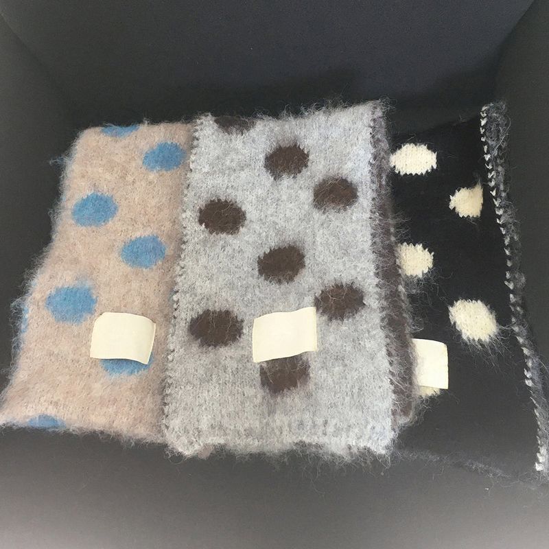 Rolls Dot Color Angora Fur Scarf