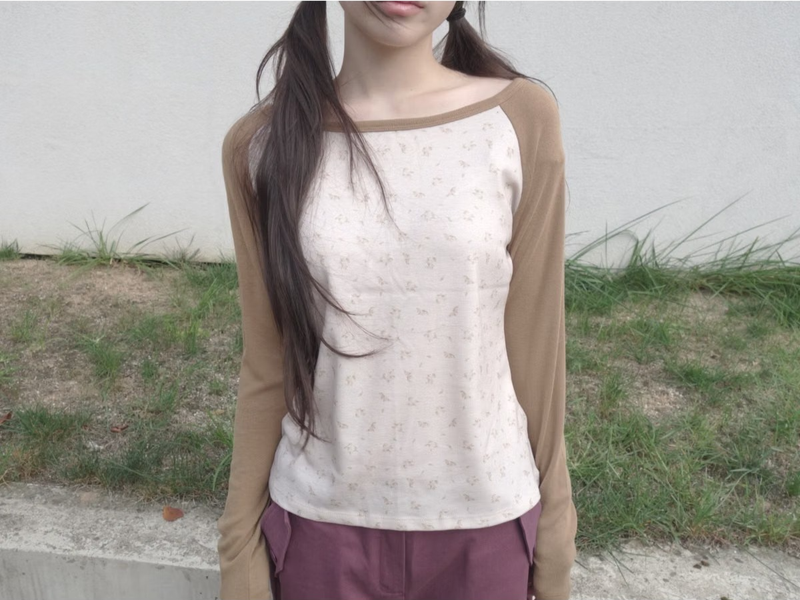 daisy raglan tee