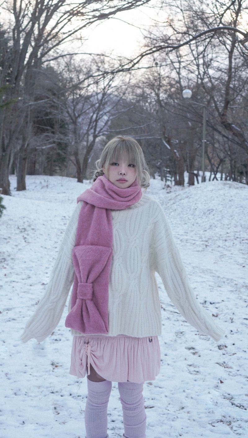 Ribbon Muffler_Fairy redpink