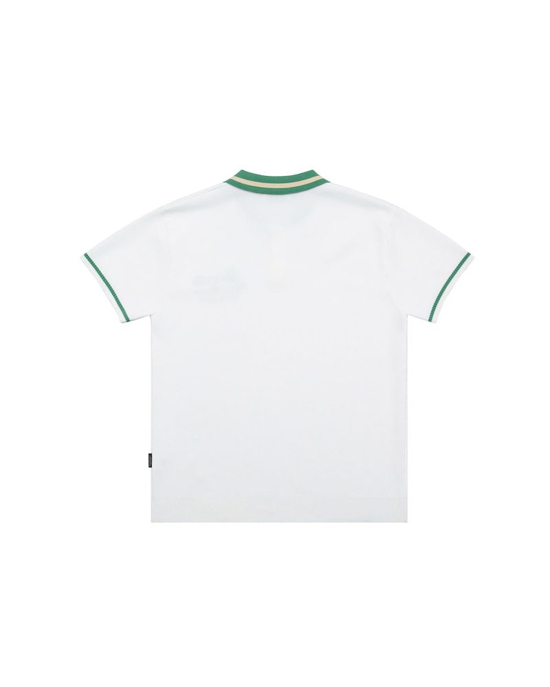 Knit Polo Premium Garment White Green