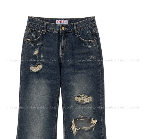 Tiu Damaged Bootcut Denim Pants