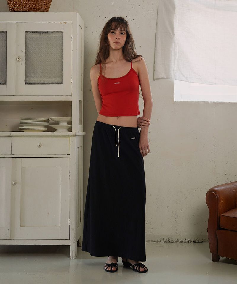 WITHOUTSUMMER（ウィズアウトサマー）の「Jersey long skirt_black（Skirts）」