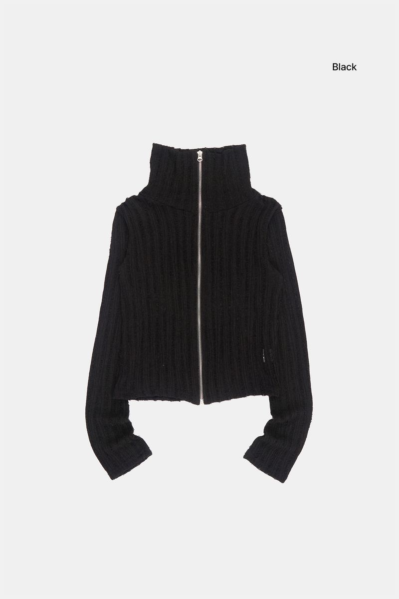 Drizzle high-neck zip up cardigan