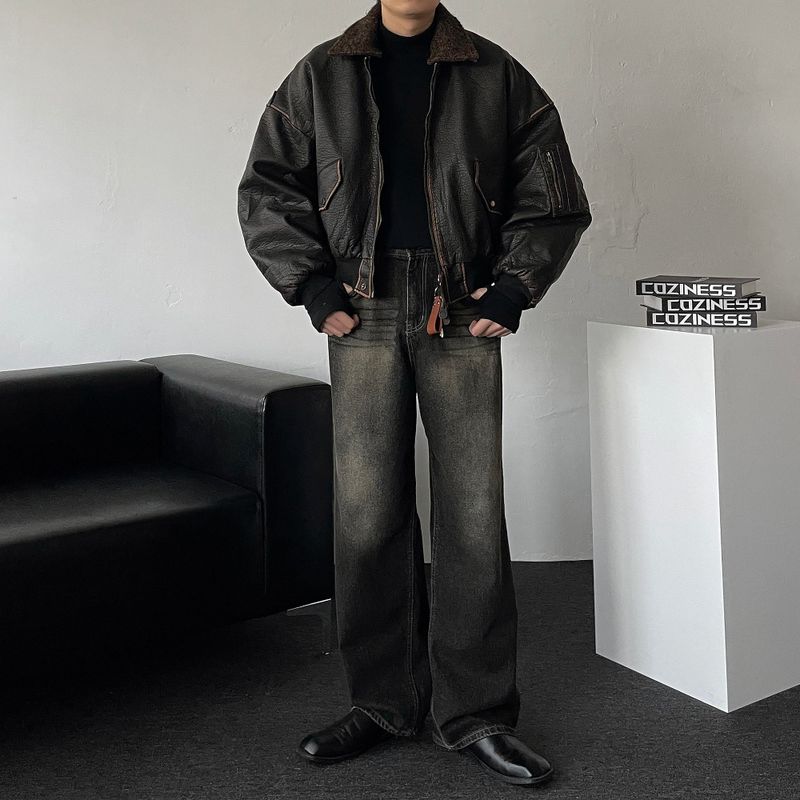 ALL Coyote Sealing Leather Bomber Jacket (2 colors)