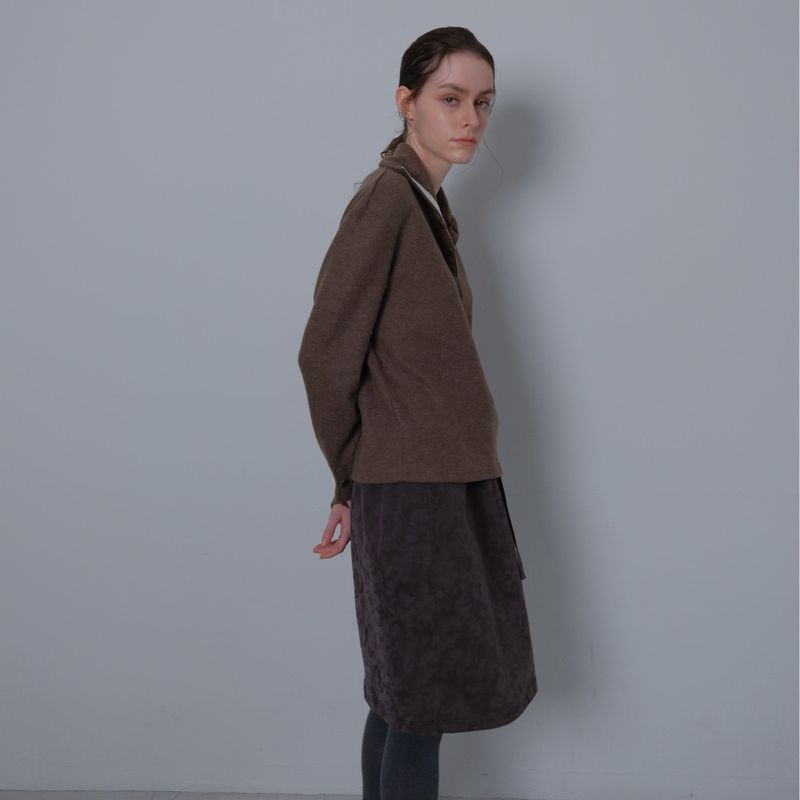 Charcoal Camou Midi-Skirt