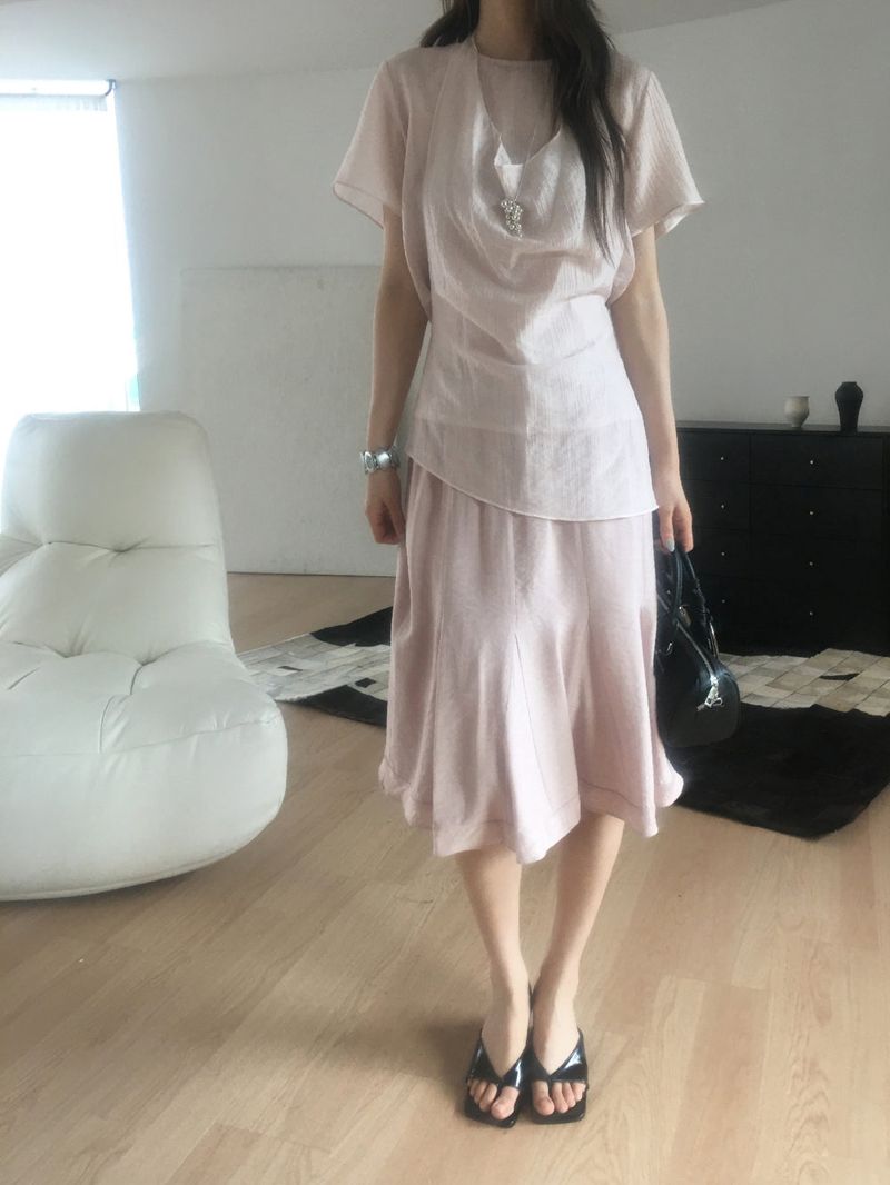 Aqua flare midi skirt