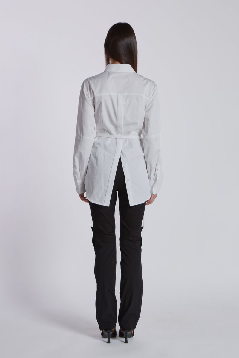 PINTUCK ROSE BELT SHIRT(WHITE)