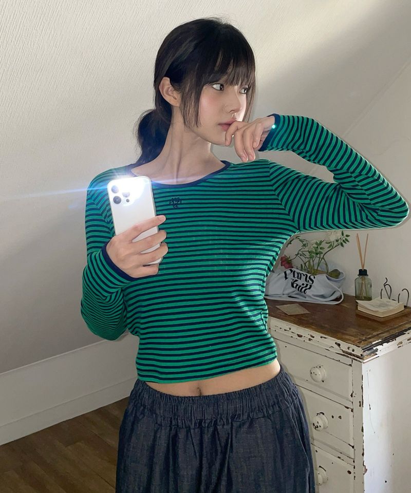 LOGO STITCH STRIPE T-SHIRT