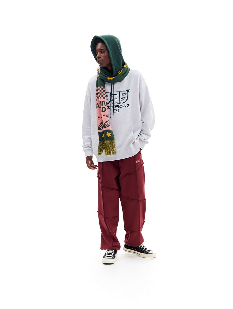 LINE STITCH SWEAT PANTS (BURGUNDY)