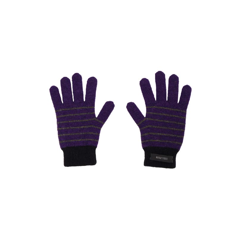 KOOKEESEE（クキシ）の「finger hole wool stripe gloves (purple/black)（Fashion Accessories）」