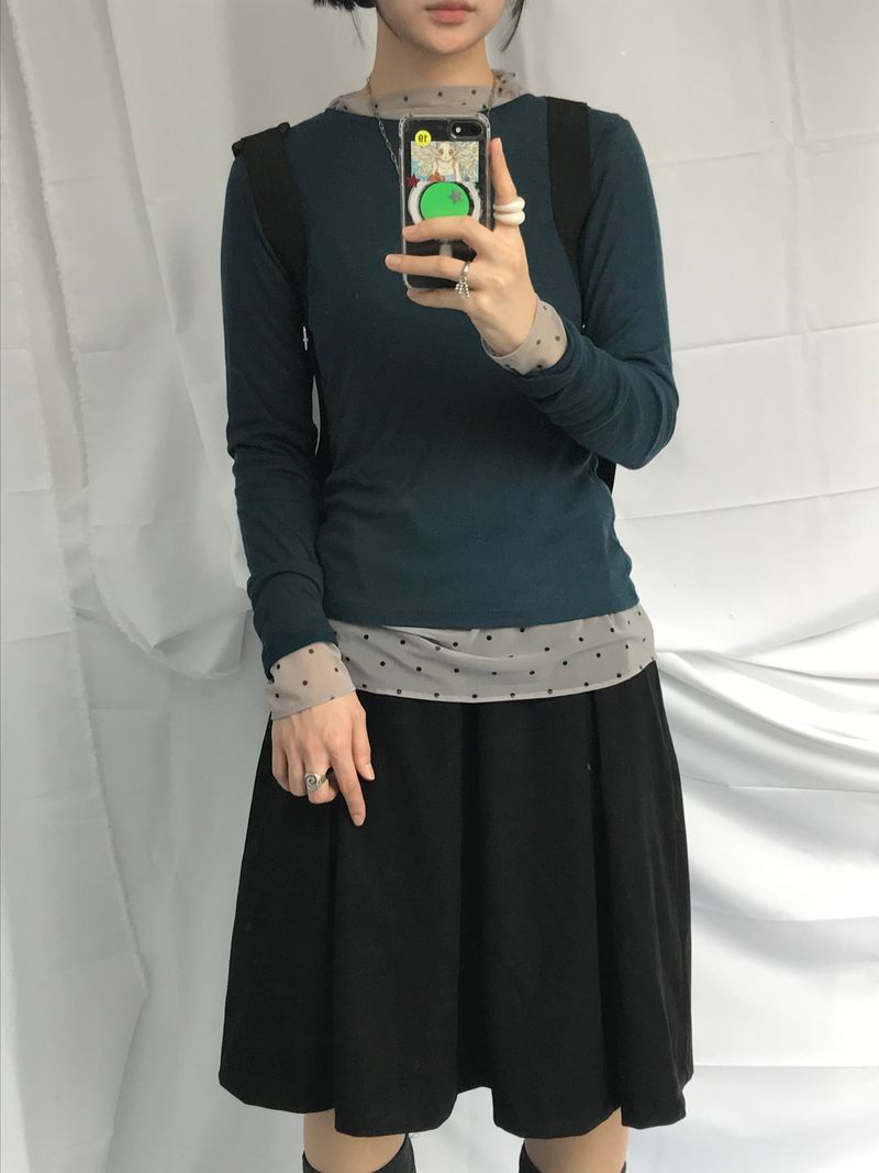 veloni basic bell pleats skirt