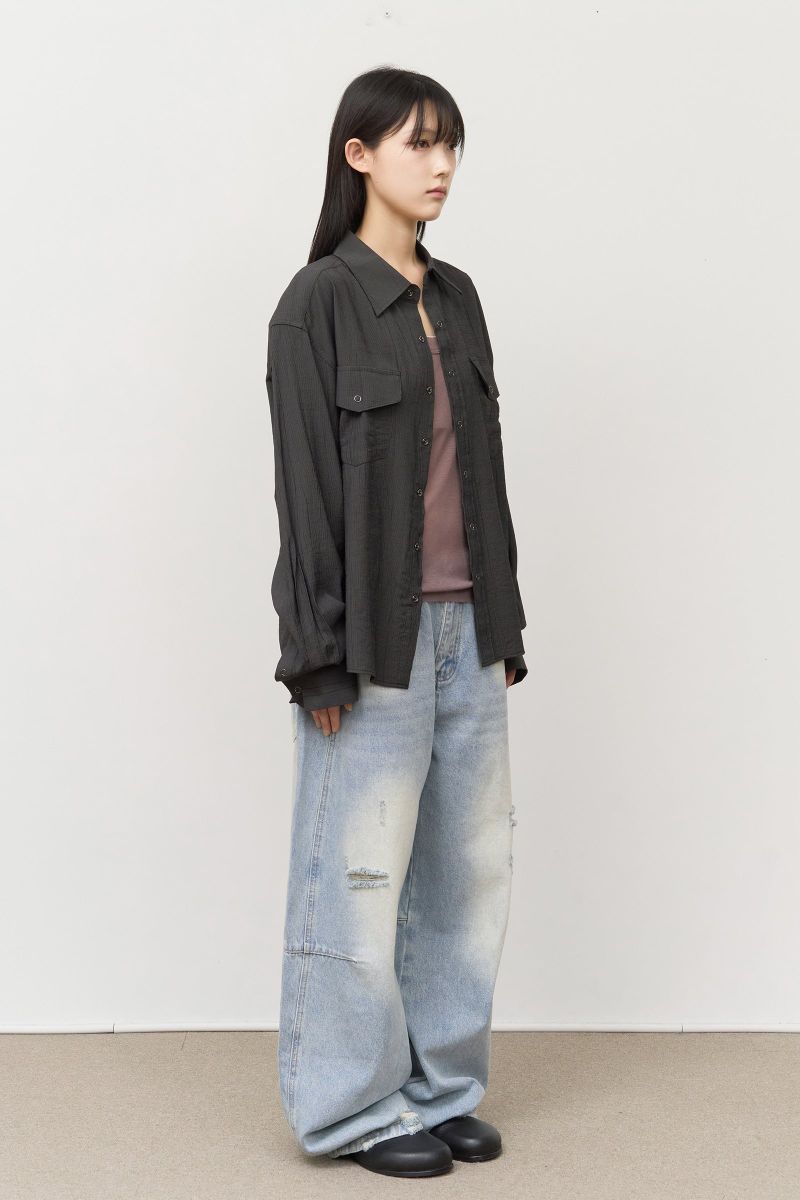 Brick Brushed Wide Denim