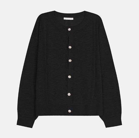 Ropi Punched Linen Knit Cardigan
