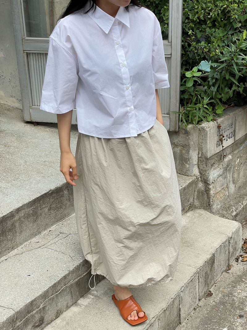 Pocket nylon string skirt