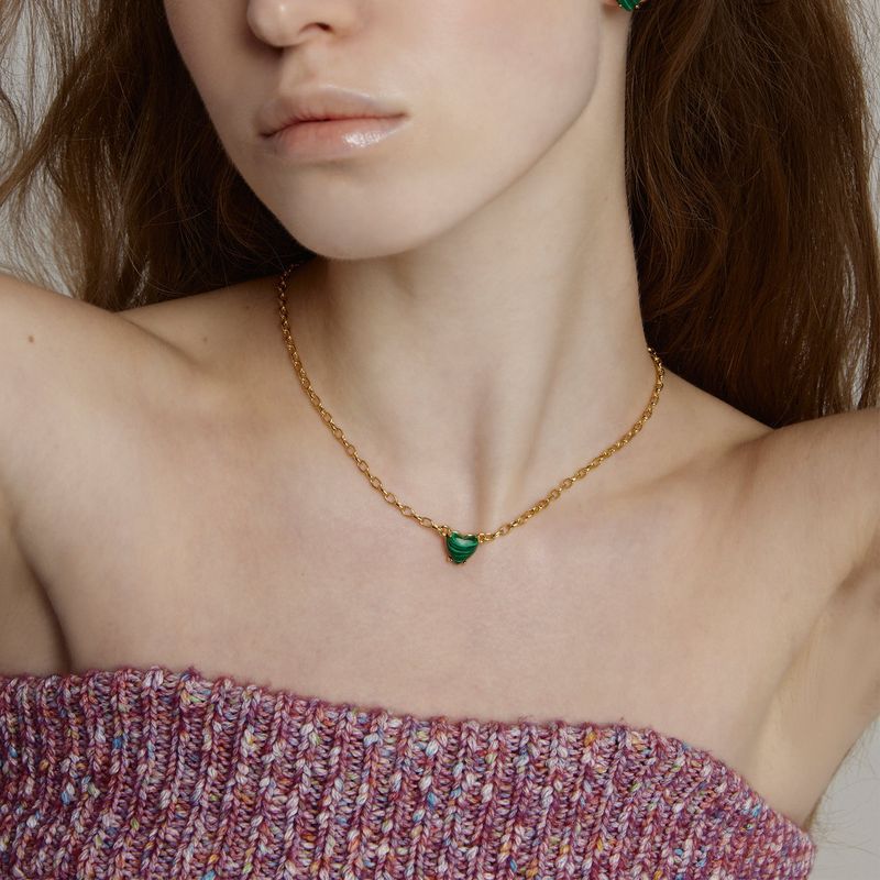 Petite Heart Necklace_Green