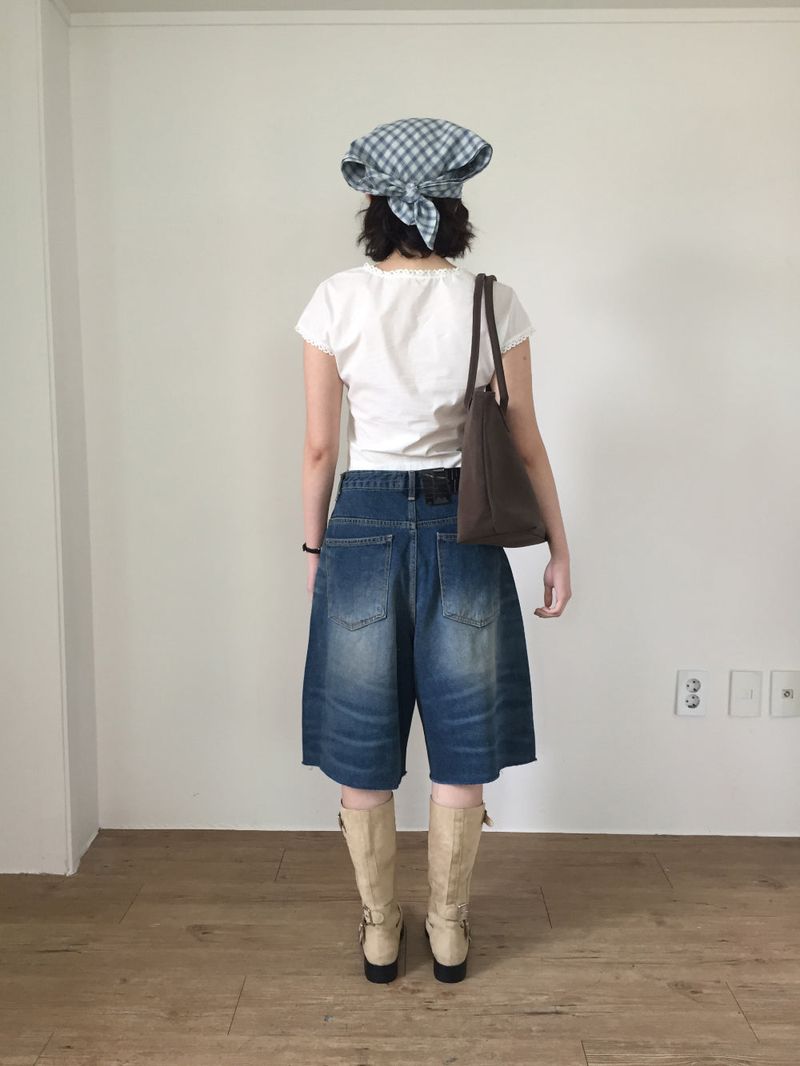 Salty Bermuda Denim Pants (1color)